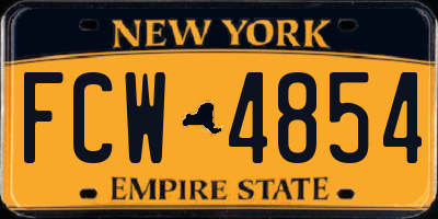 NY license plate FCW4854