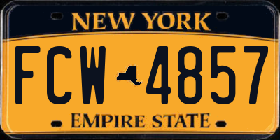 NY license plate FCW4857