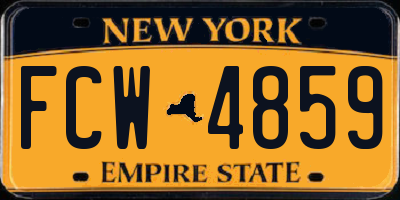 NY license plate FCW4859