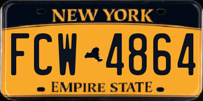 NY license plate FCW4864