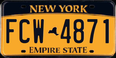 NY license plate FCW4871