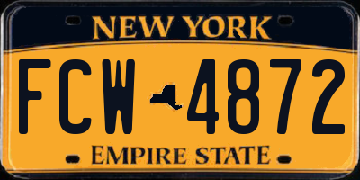 NY license plate FCW4872