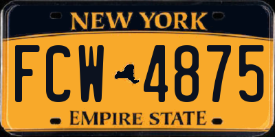 NY license plate FCW4875
