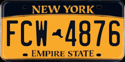 NY license plate FCW4876