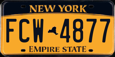 NY license plate FCW4877