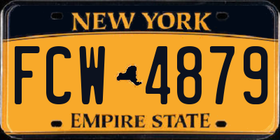 NY license plate FCW4879