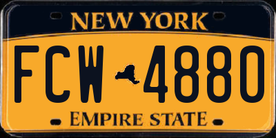 NY license plate FCW4880