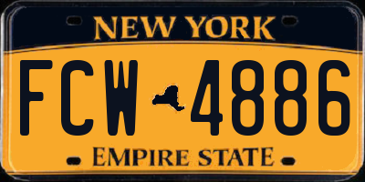 NY license plate FCW4886