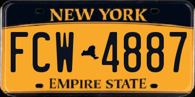 NY license plate FCW4887