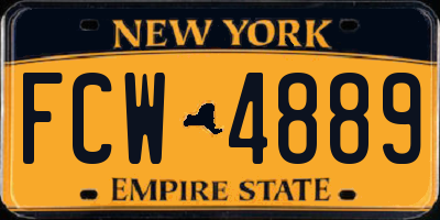 NY license plate FCW4889
