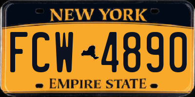 NY license plate FCW4890