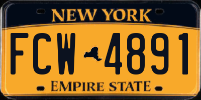 NY license plate FCW4891