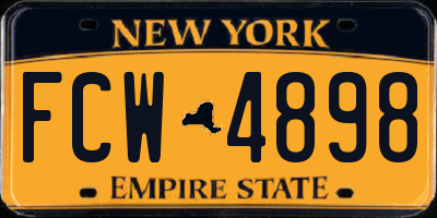 NY license plate FCW4898