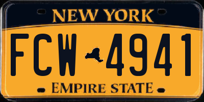 NY license plate FCW4941