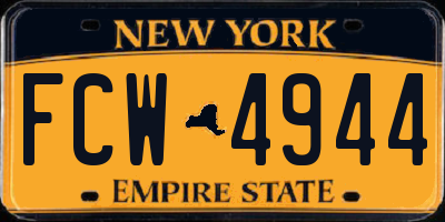 NY license plate FCW4944