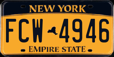 NY license plate FCW4946