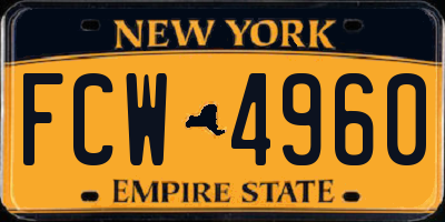 NY license plate FCW4960