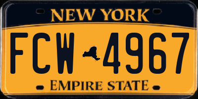 NY license plate FCW4967