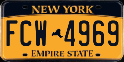 NY license plate FCW4969