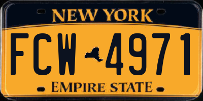 NY license plate FCW4971
