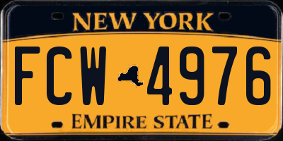 NY license plate FCW4976