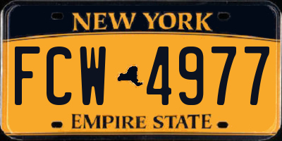 NY license plate FCW4977