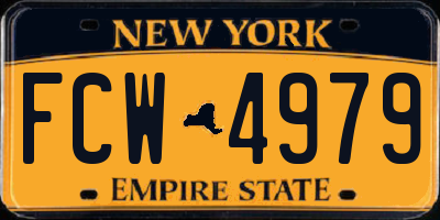 NY license plate FCW4979