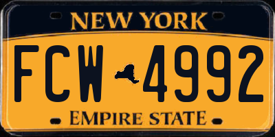 NY license plate FCW4992