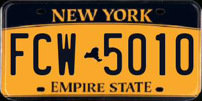 NY license plate FCW5010