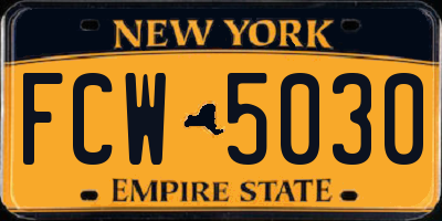 NY license plate FCW5030