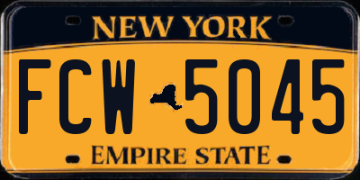 NY license plate FCW5045