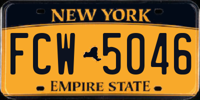 NY license plate FCW5046
