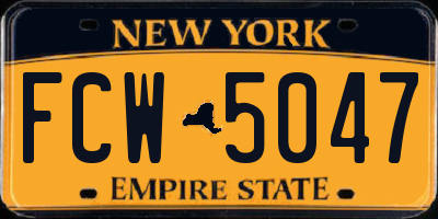 NY license plate FCW5047