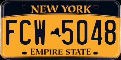NY license plate FCW5048