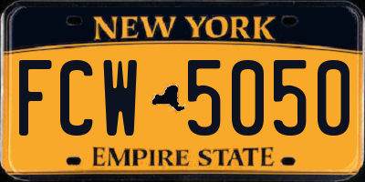NY license plate FCW5050