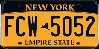 NY license plate FCW5052