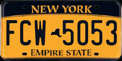 NY license plate FCW5053