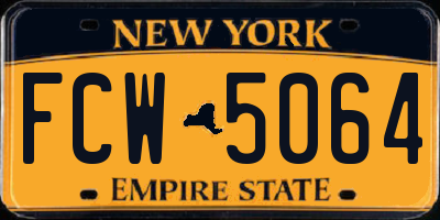 NY license plate FCW5064