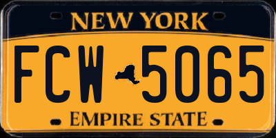 NY license plate FCW5065