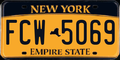 NY license plate FCW5069
