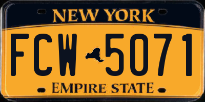 NY license plate FCW5071