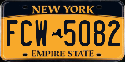 NY license plate FCW5082
