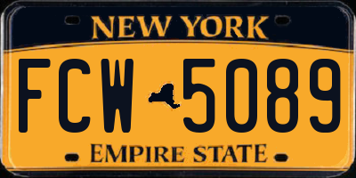 NY license plate FCW5089