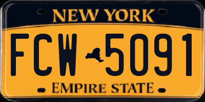 NY license plate FCW5091