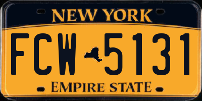 NY license plate FCW5131