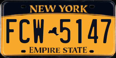 NY license plate FCW5147