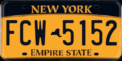 NY license plate FCW5152