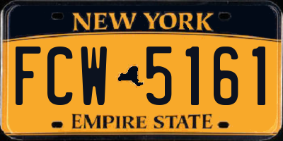 NY license plate FCW5161