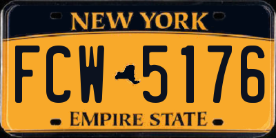 NY license plate FCW5176