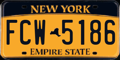 NY license plate FCW5186